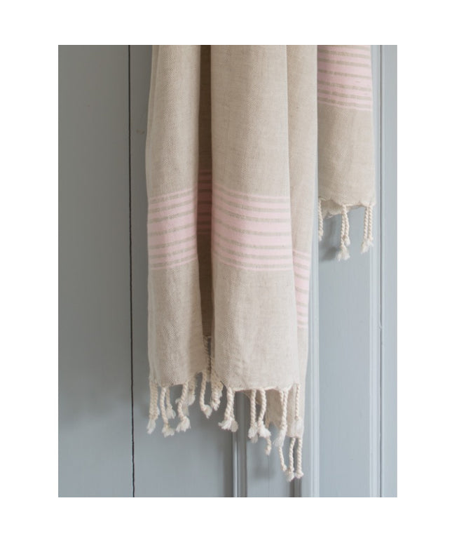 Hamam håndklæde - pink stripe