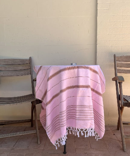 Hammam håndklæde pink brun 170x100