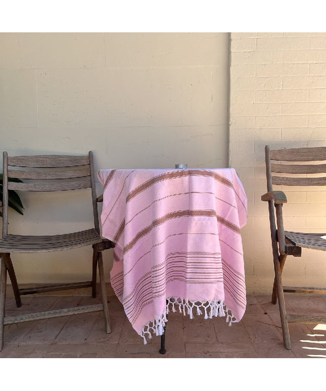 Hammam håndklæde pink brun 170x100