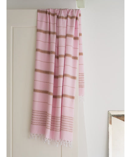 Hammam håndklæde pink brun 170x100