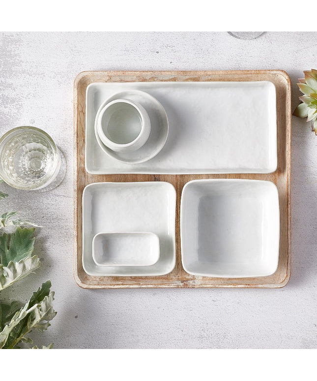Rectangular bowl white Porcelino