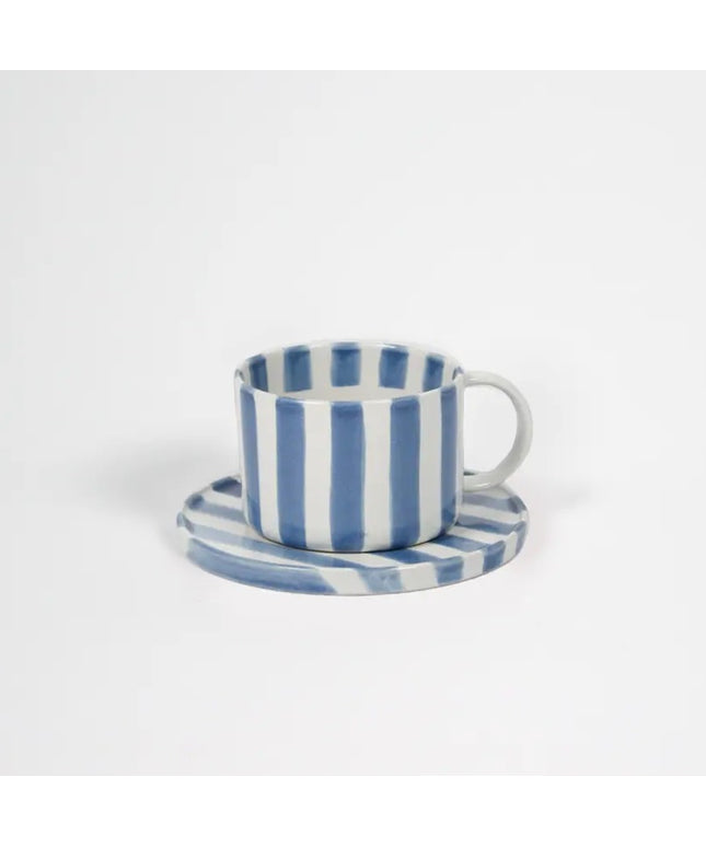 Kaffekop med blå striber