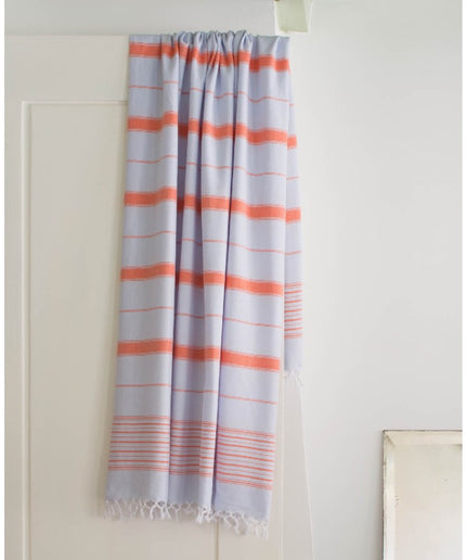 Hamam håndklæde Light Blue/Mandarin - 170x100 cm