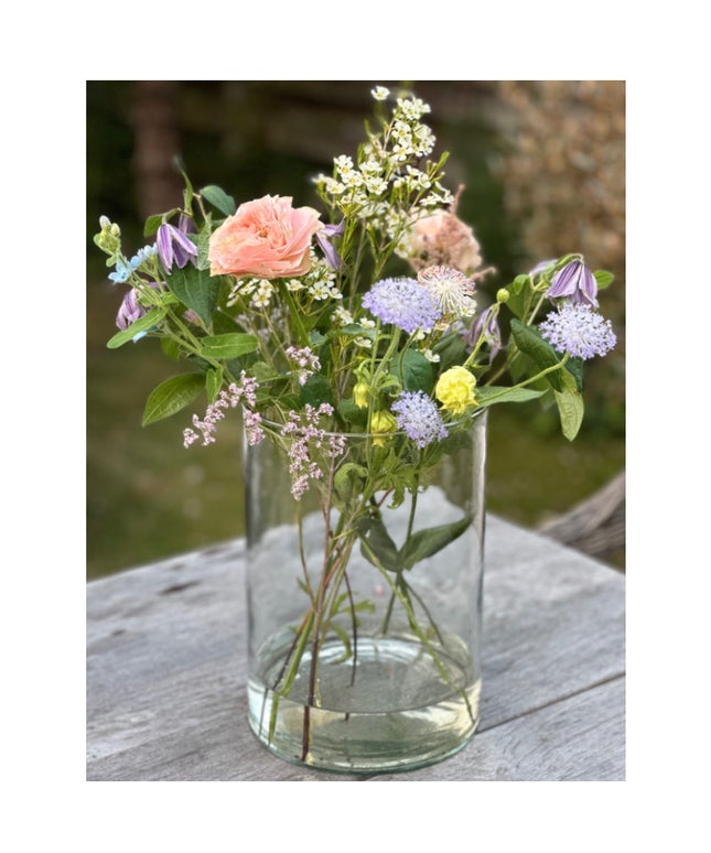 Large Cylinder glass vase - Clear