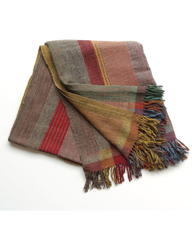 Multi plaid in wool and silk 130x170 cm