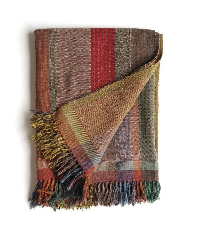 Multi plaid in wool and silk 130x170 cm