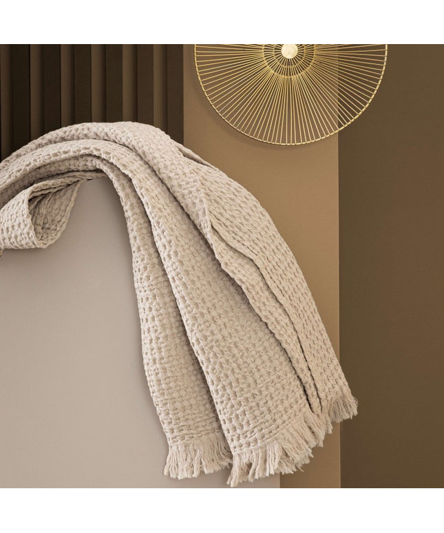 Sengetæppe beige