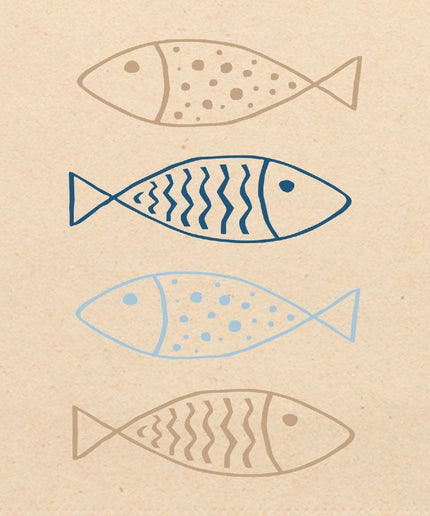 Papirsservietter med fiskemotiv