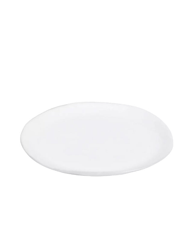 Hvid organisk formet porcelænstallerken
