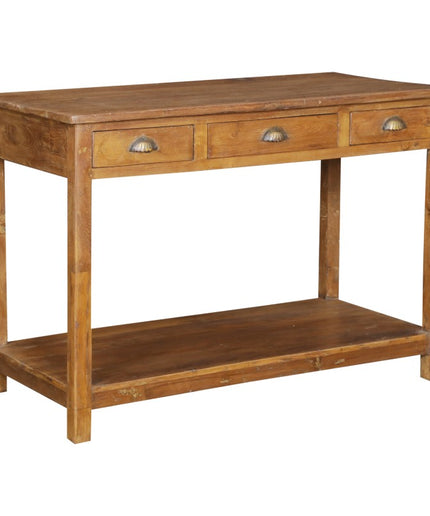 Folding table in raw wood