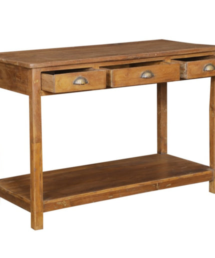 Folding table in raw wood