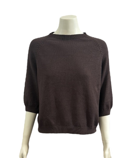 Bluse med 3/4 ærme - Brun