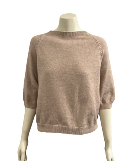 Bluse med 3/4 ærme - Beige