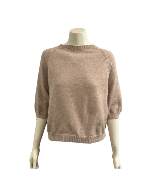 Bluse med 3/4 ærme - Beige