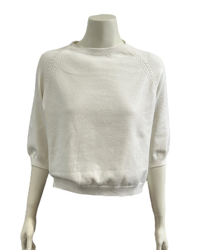 Bluse med 3/4 ærme - Off white