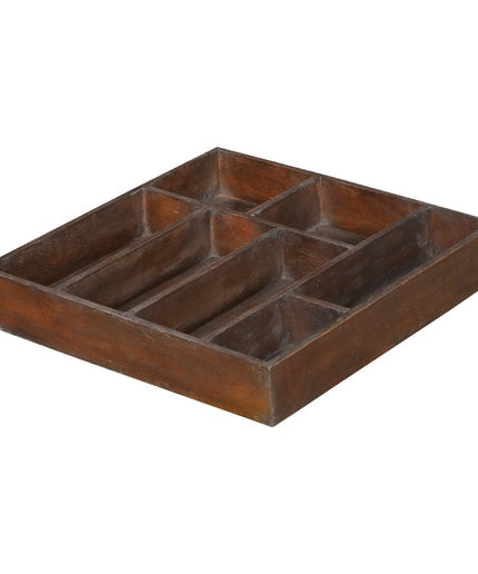 Wooden box with small compartments
