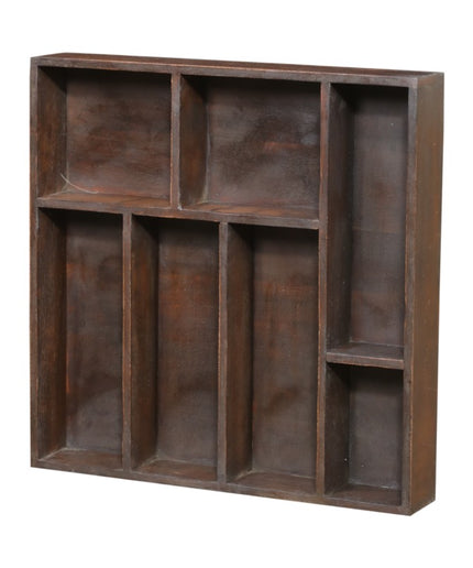 Wooden box with small compartments