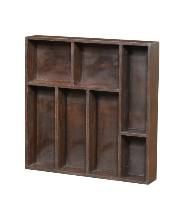 Wooden box with small compartments