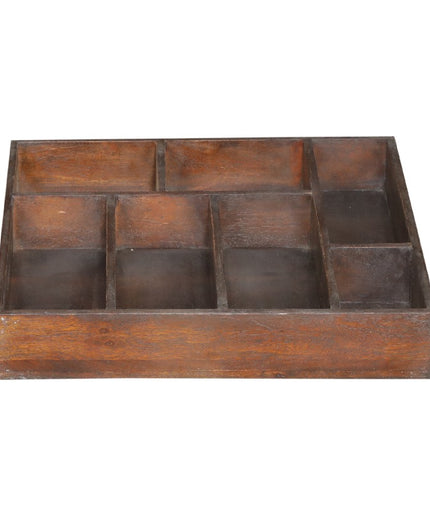 Wooden box with small compartments
