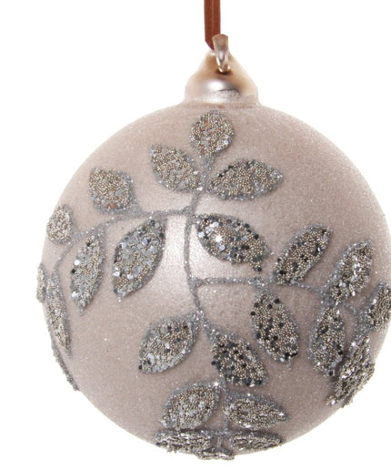 Brownish glass ball with silver glitter