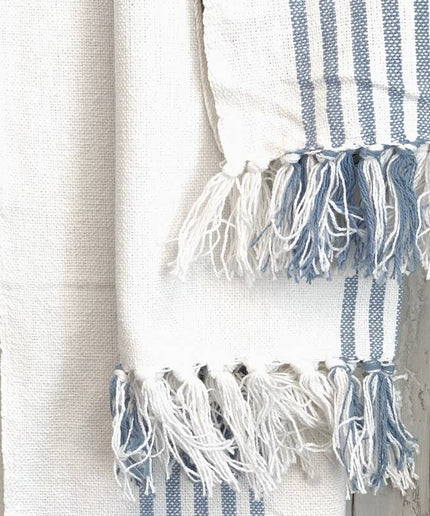 Badehåndklæde, Blå og hvid