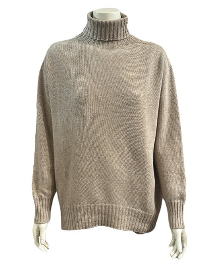 Rullekrave i Cashmere blend  - Sand