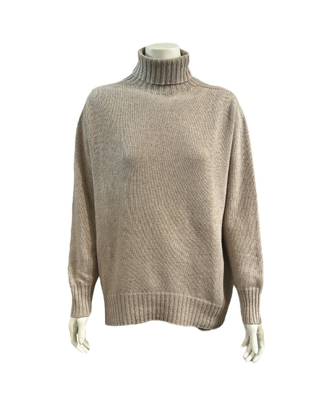 Rullekrave i Cashmere blend  - Sand