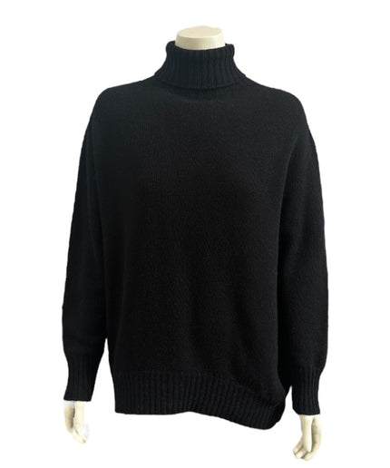 Rullekrave i Cashmere blend  - Sort