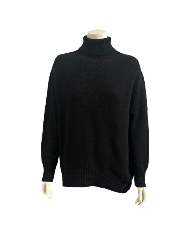 Rullekrave i Cashmere blend  - Sort