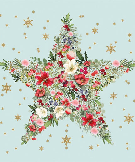 Beautiful Christmas Star blue papirservietter, 33x33 cm