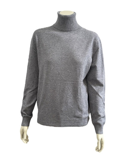 Blød rullekrave bluse - Grå