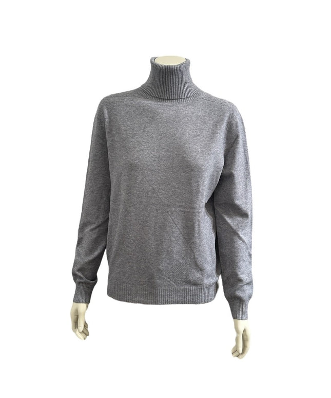 Blød rullekrave bluse - Grå