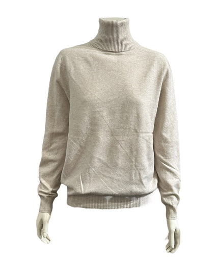 Blød rullekrave bluse - Off White