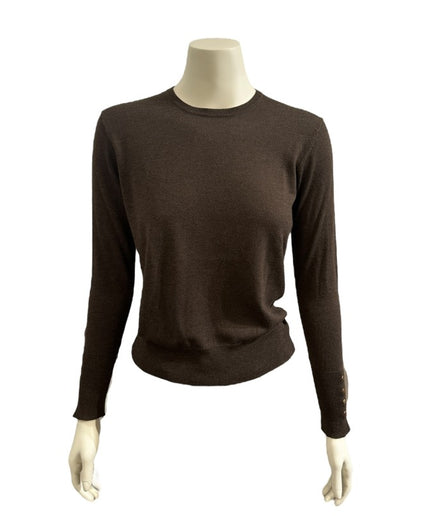 Tynd strik med cashmere - Brun