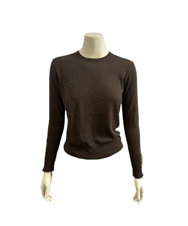 Tynd strik med cashmere - Brun