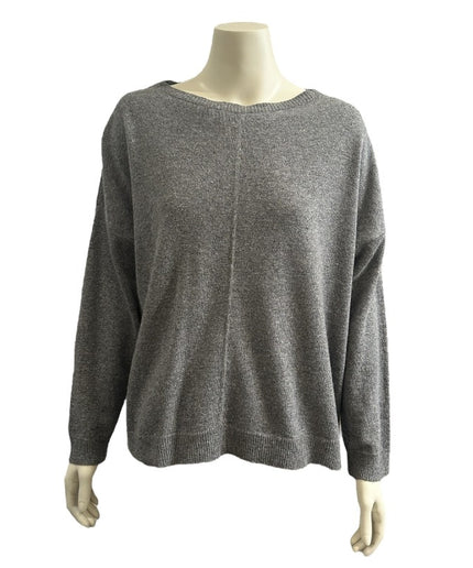 Bluse i Cashmere blend - Grå