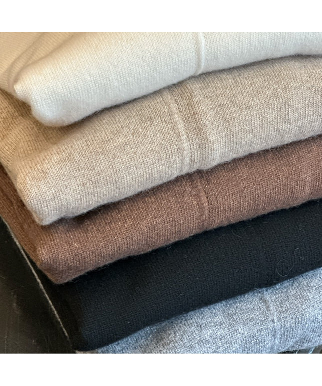 Bluse i Cashmere blend - Brun