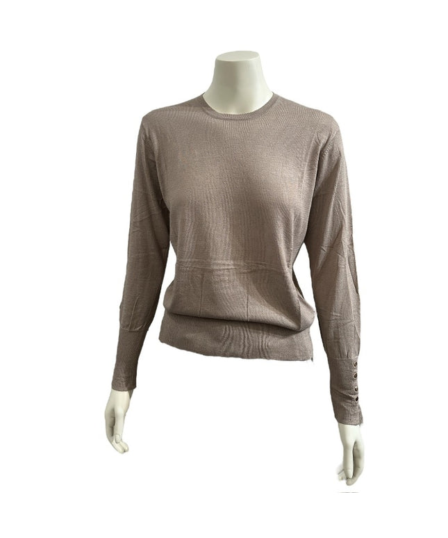 Tynd strik med cashmere - Sand