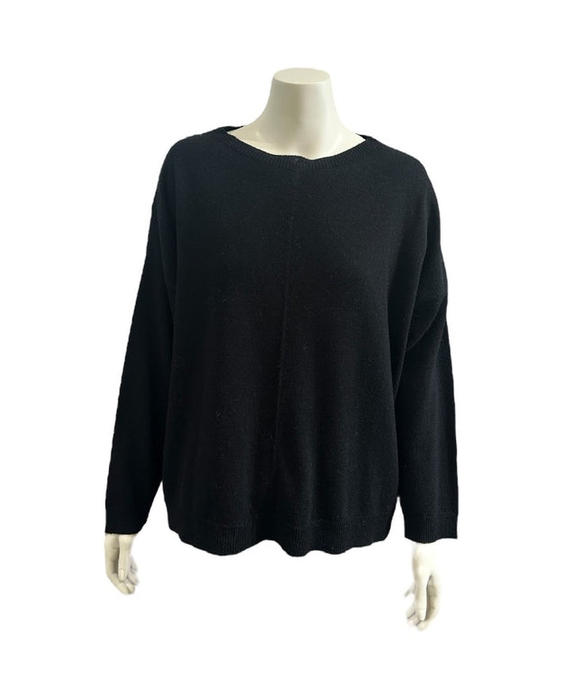 Bluse i Cashmere blend - Sort