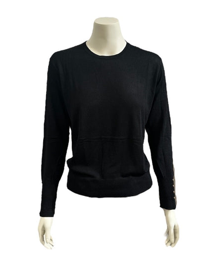 Tynd strik med cashmere - Sort