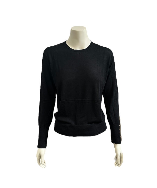 Tynd strik med cashmere - Sort