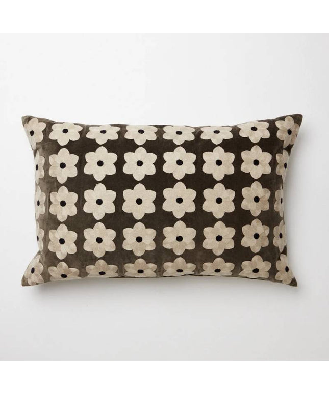 Blomsterpude taupe