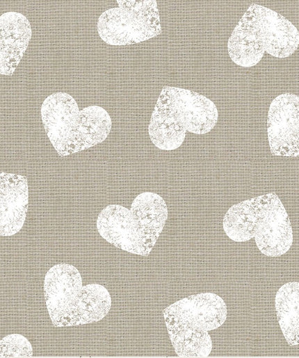 Fashion Hearts taupe white papirservietter, 33x33 cm