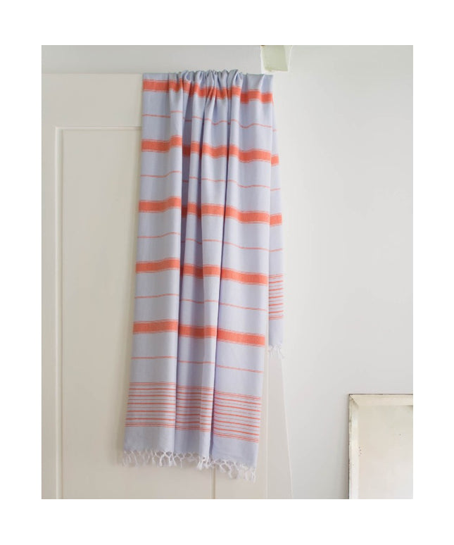 Hamam håndklæde Light Blue/Mandarin - 170x100 cm
