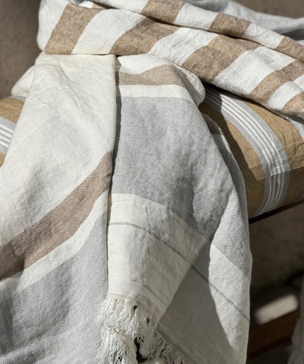 Throw 110x180 Oyster stripe