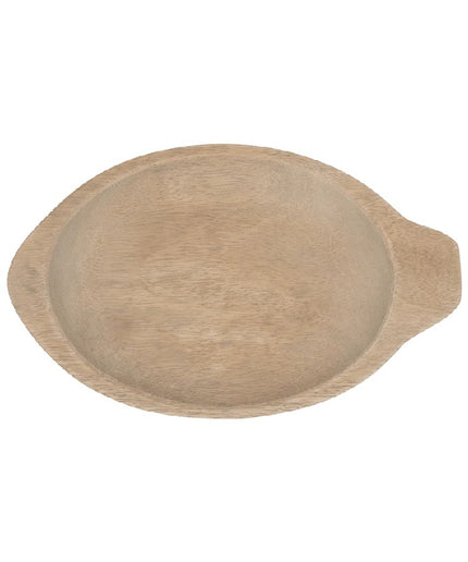 Natural colored mango wood plate, 18 cm