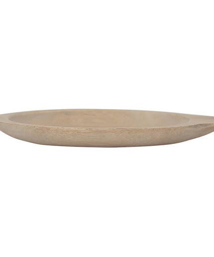 Natural colored mango wood plate, 18 cm