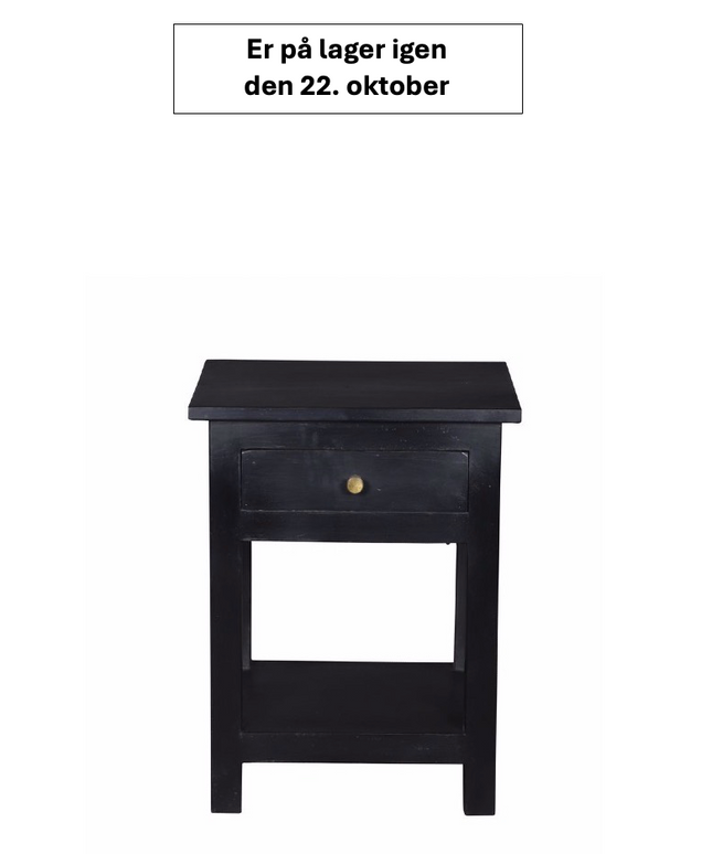 Bedside table Black - Height 60 cm