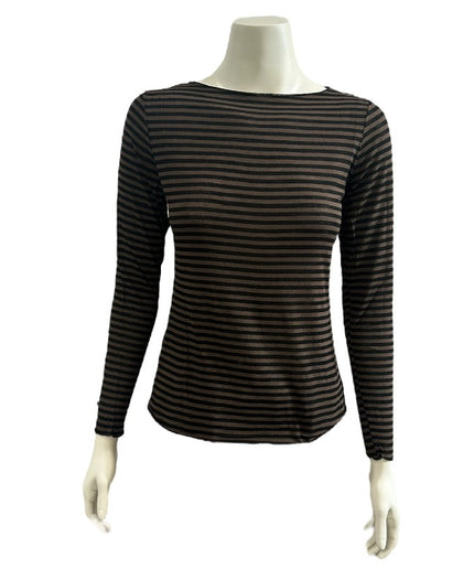 T-shirt med cashmere Sort/Brun