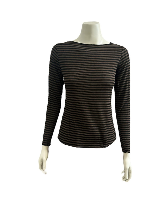 T-shirt med cashmere Sort/Brun